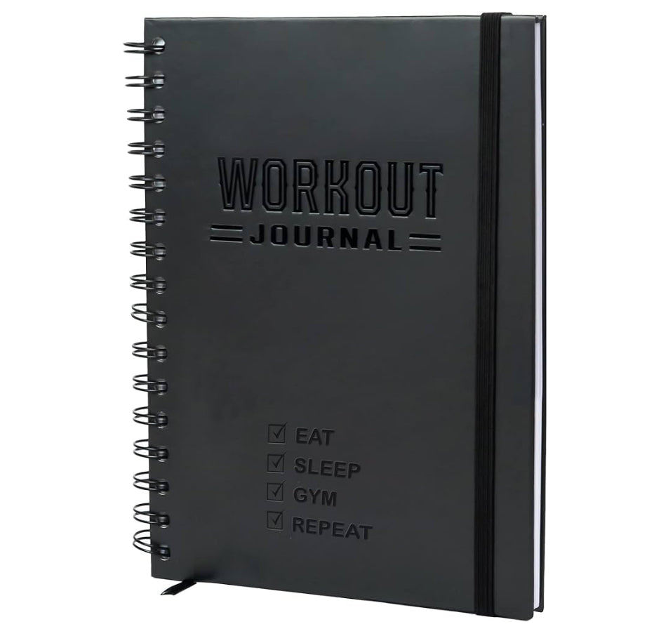 Hardcover Fitness Journal Workout Planner for Men & Women