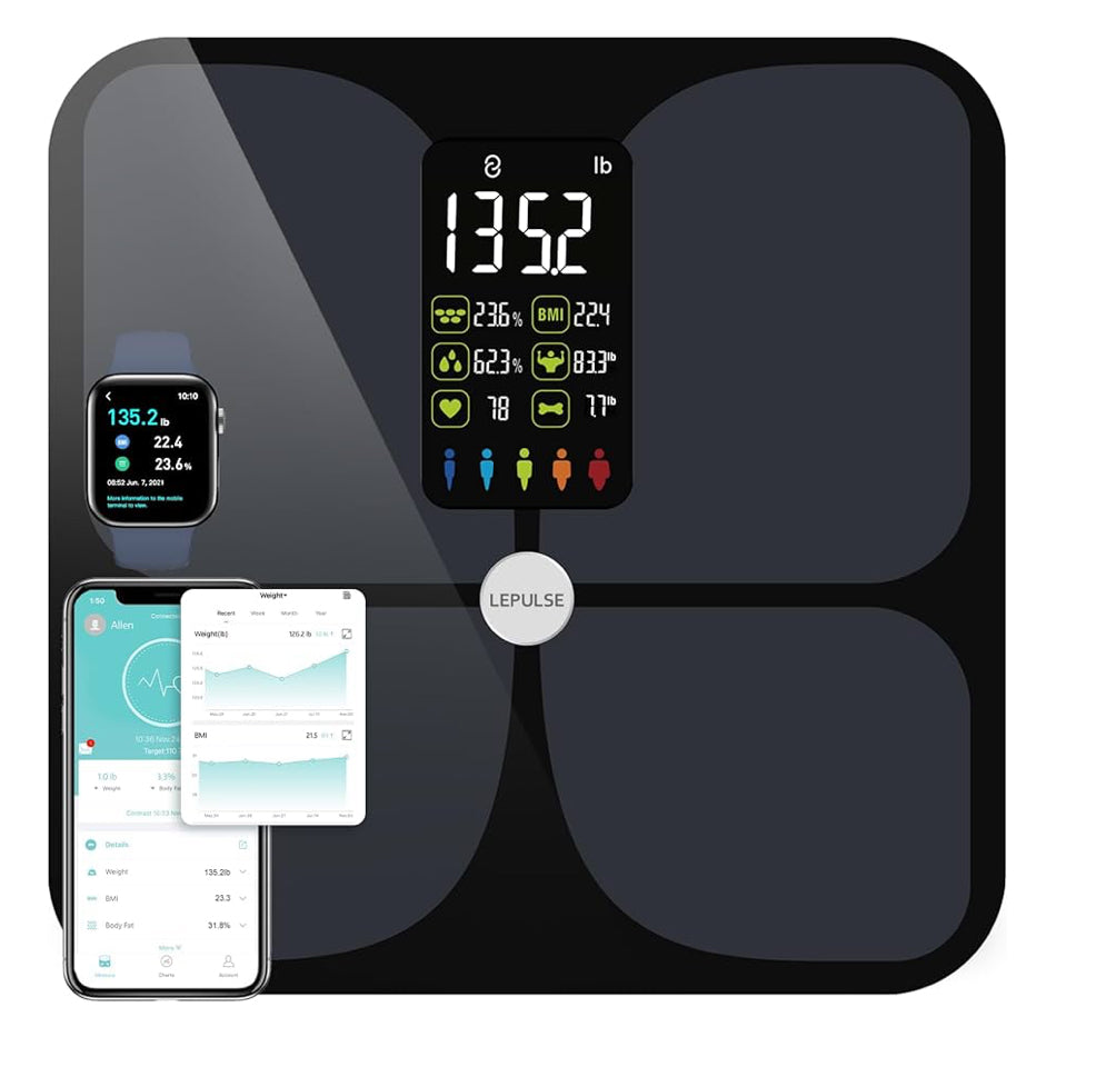 Scales for Body Weight and Fat, Lepulse Large Display Weight Scale